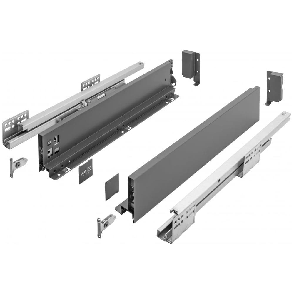 Выдвижной ящик GTV AXIS PRO L-400 мм, низкий H-86 мм, антрацит PB-AXISPRO-KPL400A
