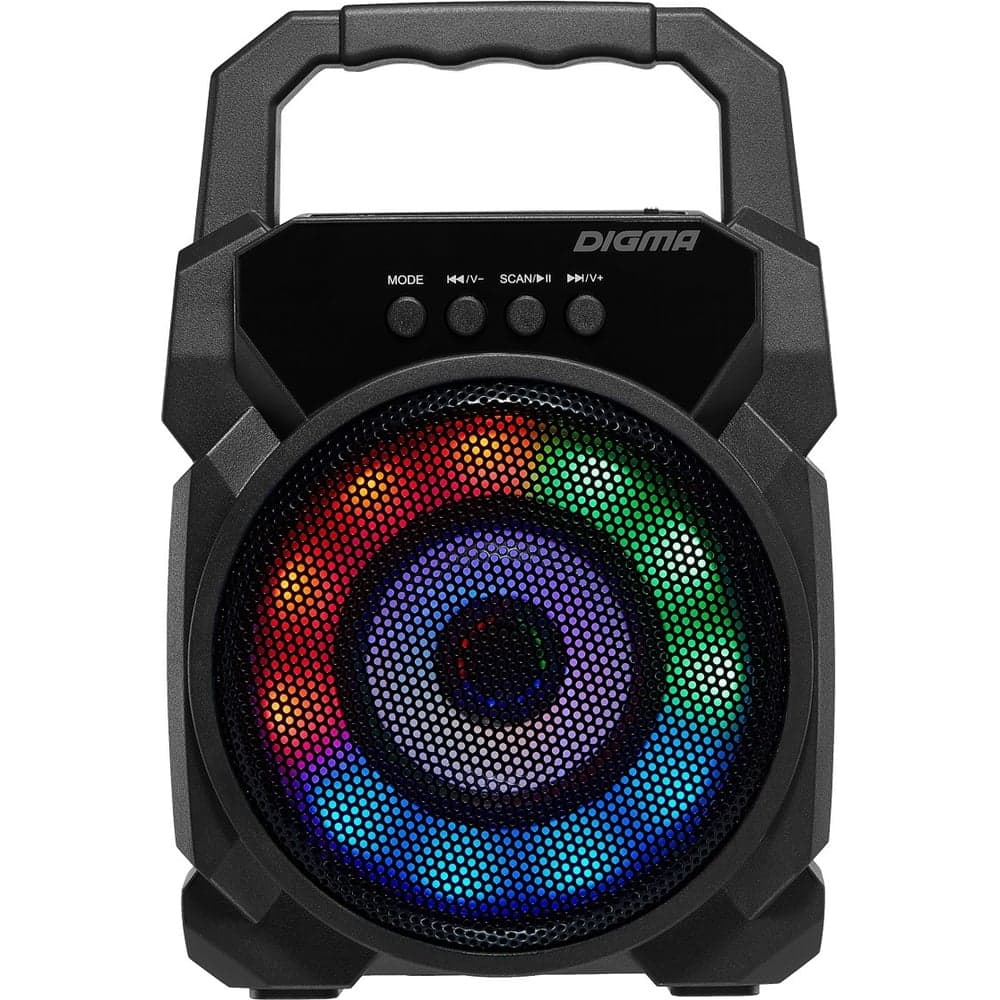 Портативная колонка DIGMA D-PS1500 черный, 10W, 1.0 BT, 10 м, 500 mAh SP1500B 1793576