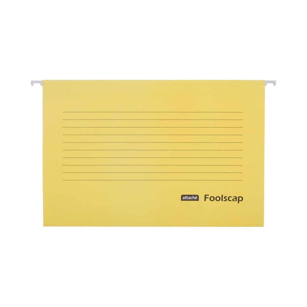 Подвесная папка Attache foolscap, картон, желтый, до 200 листов, 5 шт. 1554459