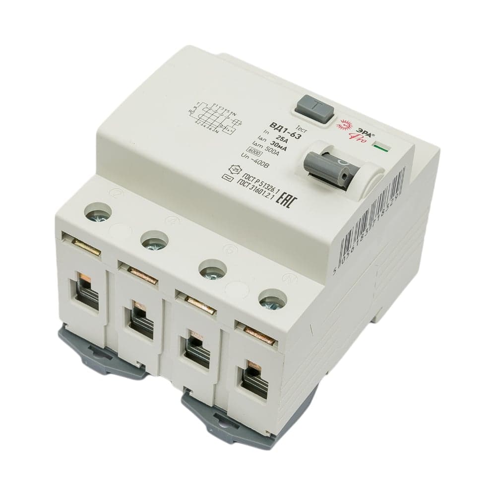 УЗО ЭРА NO-902-34 ВД1-63 3P+N 25А 30мА Б0031880