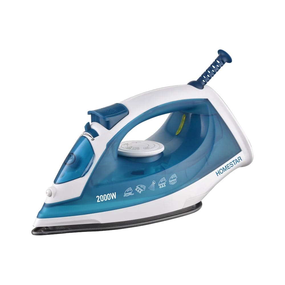 Утюг Homestar hs-4010 бело-синий 2000 Вт, пар, тефлоновая подошва, антинакипь 105378