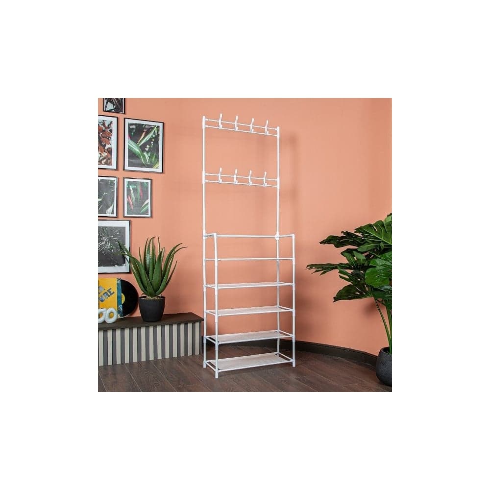 Напольная вешалка для одежды HELEX Home белая W-10