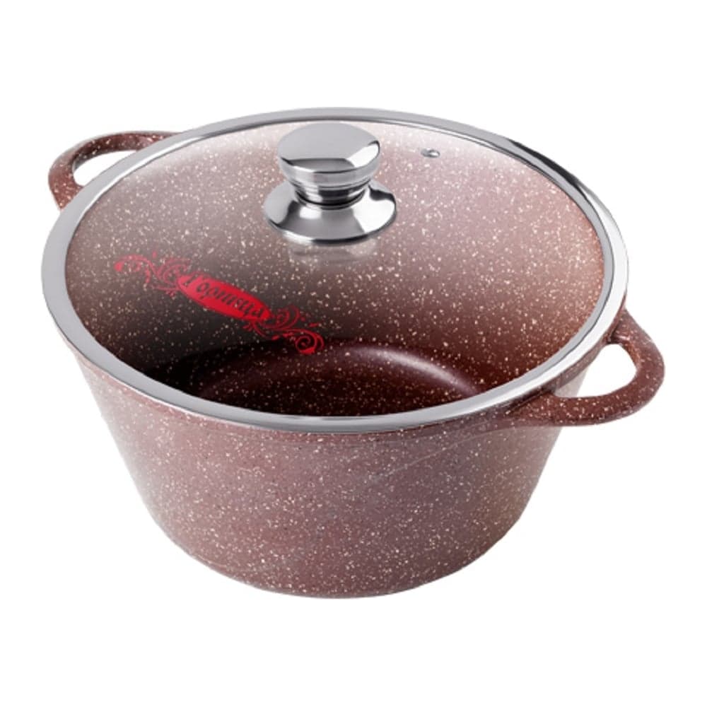 Кастрюля Горница 2 л, шоколад, литые ручки, с крышкой ПС13552
