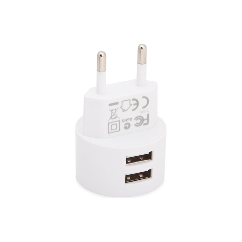 Сетевое зарядное устройство Borofone ba23a brilliant 2xusb, 2.4а, белый 0L-00044344