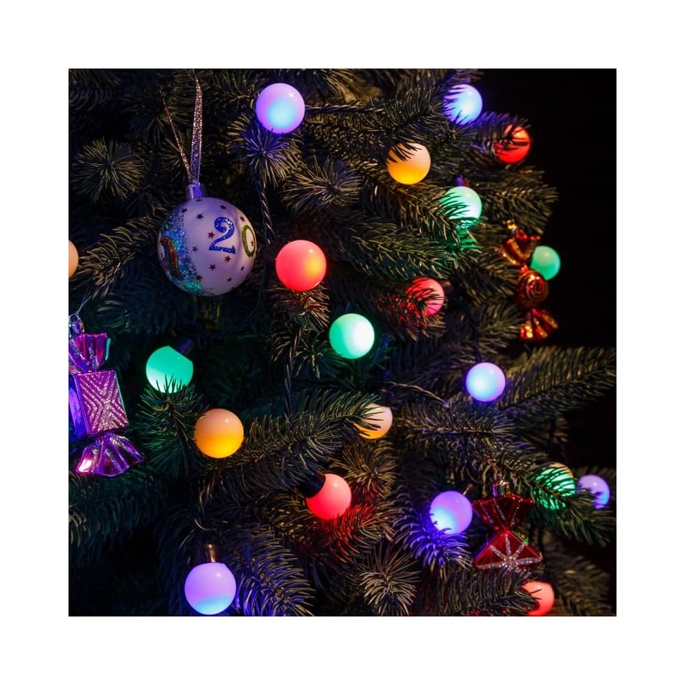 Гирлянда Neon-Night Мультишарики, диаметр 30 мм, 5м, темно-зеленый ПВХ, 25 LED, RGB, 303-569