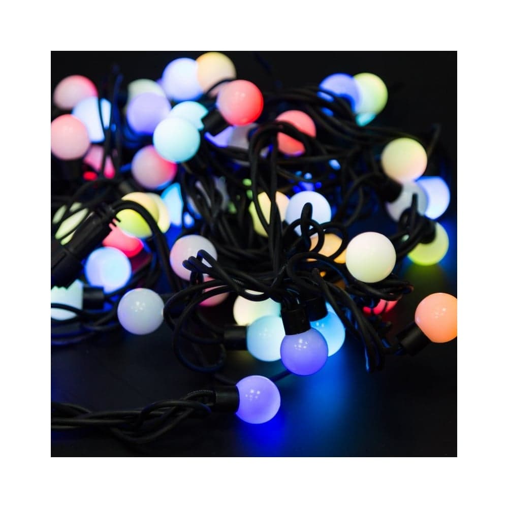 Гирлянда Neon-Night Мультишарики, диаметр 23 мм, 10м, 80 LED, RGB, черный каучук 303-599