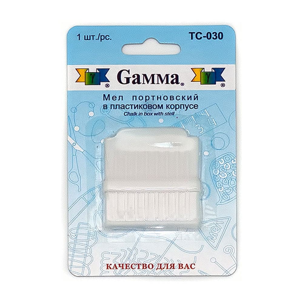 Мел портновский с точилкой Gamma белый TC-030 116763