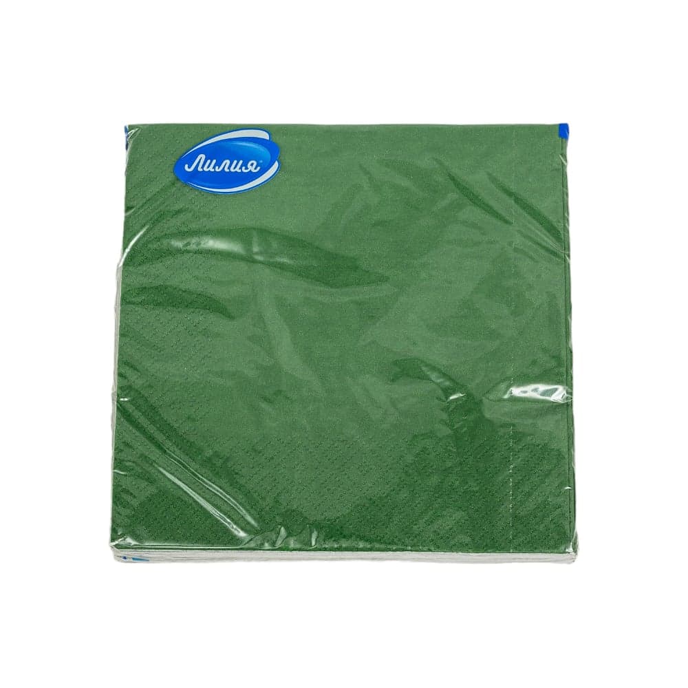 Бумажные салфетки Лилия 33x33, Темно-зеленый, 2 слоя, 20 листов 803