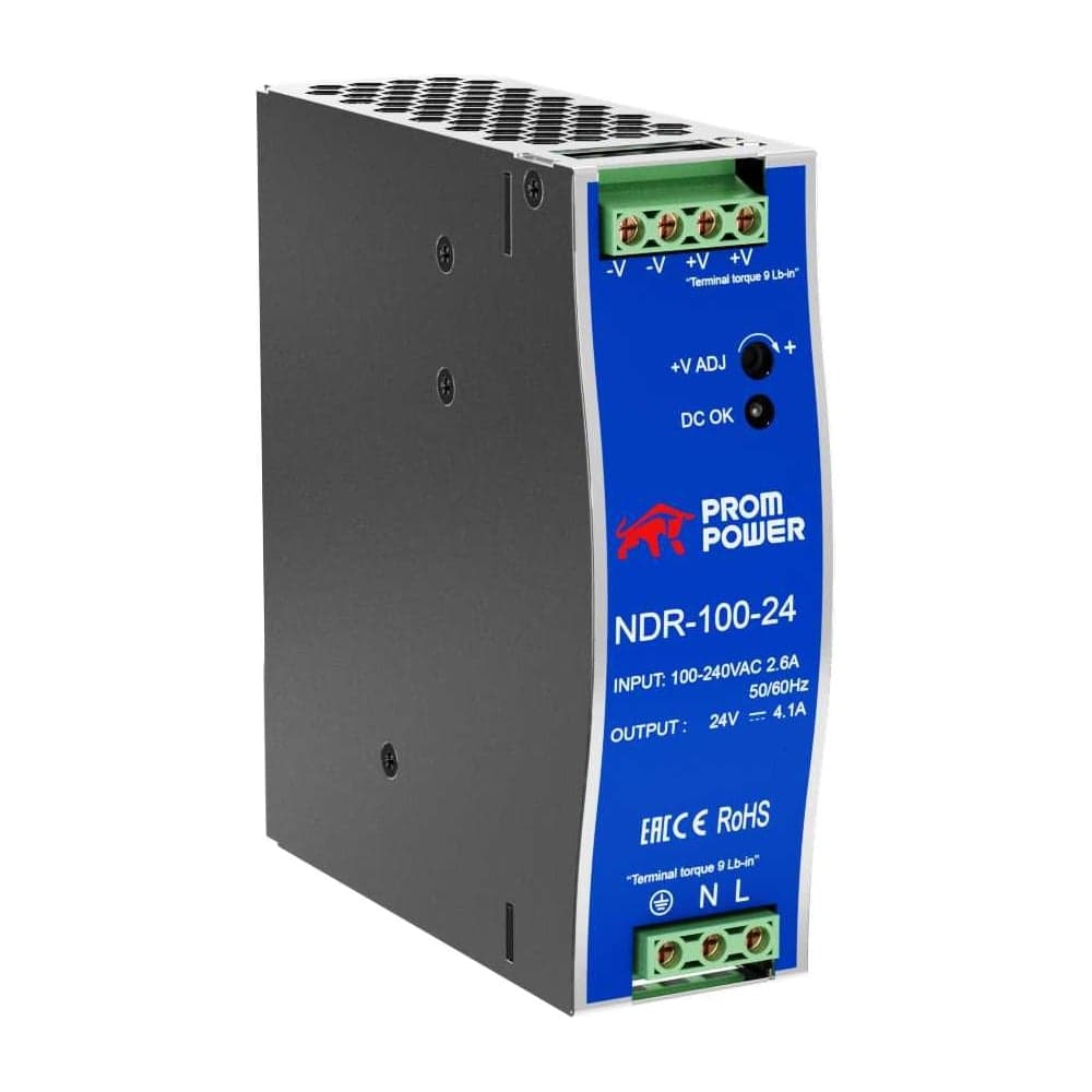 Источник питания Prompower ndr-100-24, на выходе 24 В DC, 4.1 а, 100 Вт. входное 85-264 В AC (120-370 В DC) NDR10024