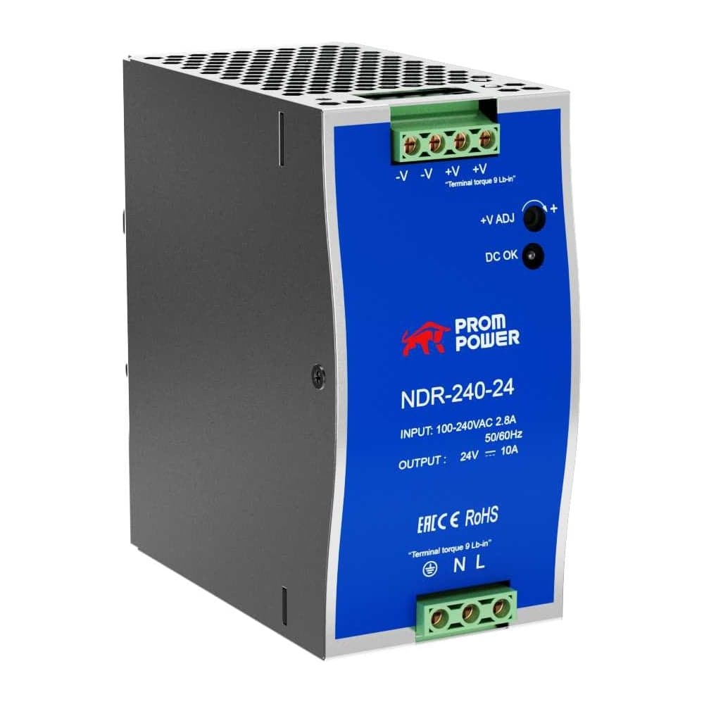 Источник питания Prompower ndr-240-24, на выходе 24 В DC, 10 а, 240 Вт. входное 85-264 В AC (120-370 В DC) NDR24024