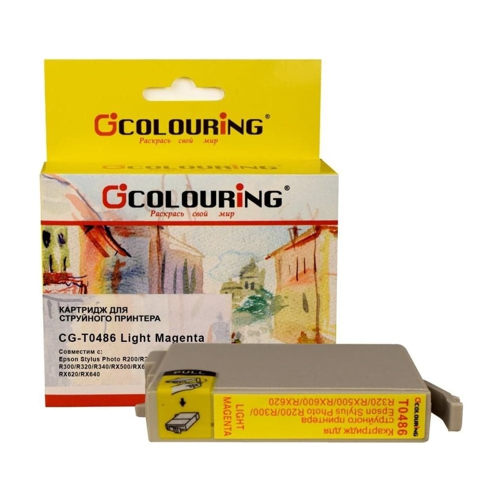Струйный картридж T0486 для Epson Stylus Photo R200/R220/R300/R320/R340/RX500 Colouring на водной основе Light Magenta 13 мл CG_T048_LM