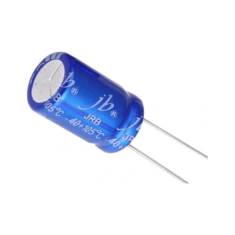 Конденсатор электролитический JB Capacitors 47мкФ, 63В, 105C, 6.3x11мм, JRB1J470M02500630110000B-29