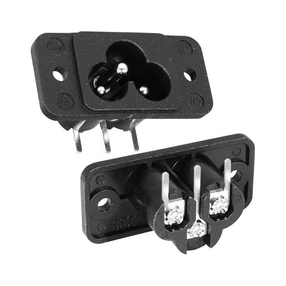 Разъем питания Pro Legend IEC-60320 C6 AC-038, с фланцами, 3 контакта, 10 А, 250 В, -25 +70гр. черный PL2381