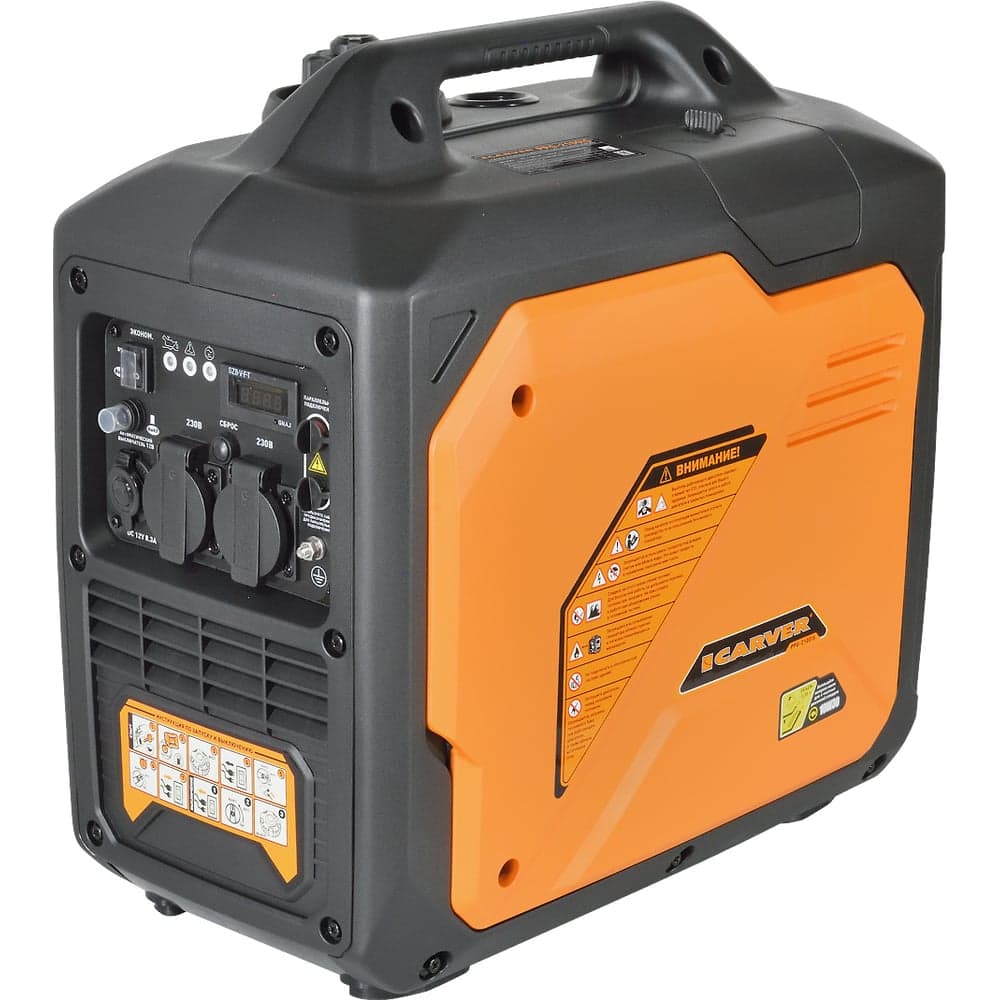 Инверторный генератор CARVER ppg -2100is 1,8/2,0квт, 220/12в, 2 розетки, дисплей 01.020.00032