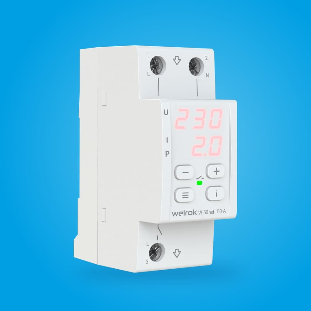 Реле напряжения Welrok c контролем тока vi-50 red 4660251140267