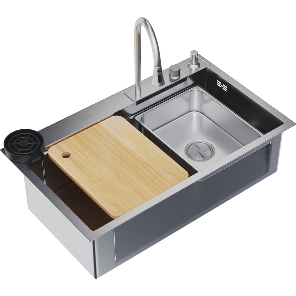 Мойка MIXLINE настольный монтаж 75x46 (3,0), выпуск 3 1/2 pro 21,5см с сифоном+дозатор+смеситель552103