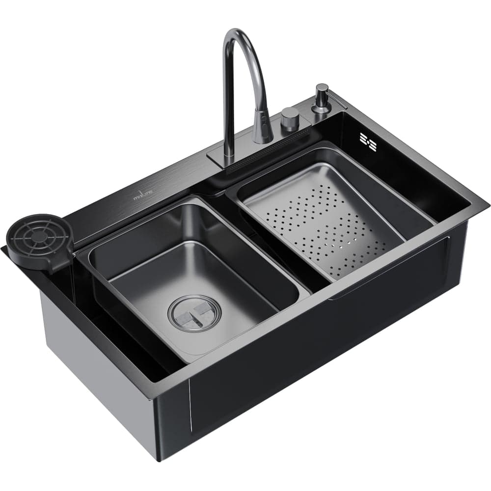 Мойка MIXLINE настольный монтаж 75x46 (3,0), выпуск 3 1/2 pro 21,5см, с сифоном+дозатор+смеситель 552104