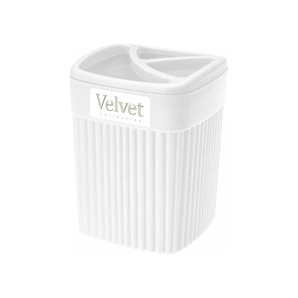 Стакан для зубных щеток Econova "velvet" 90x90x119мм, 0,65л (белый) 433239516