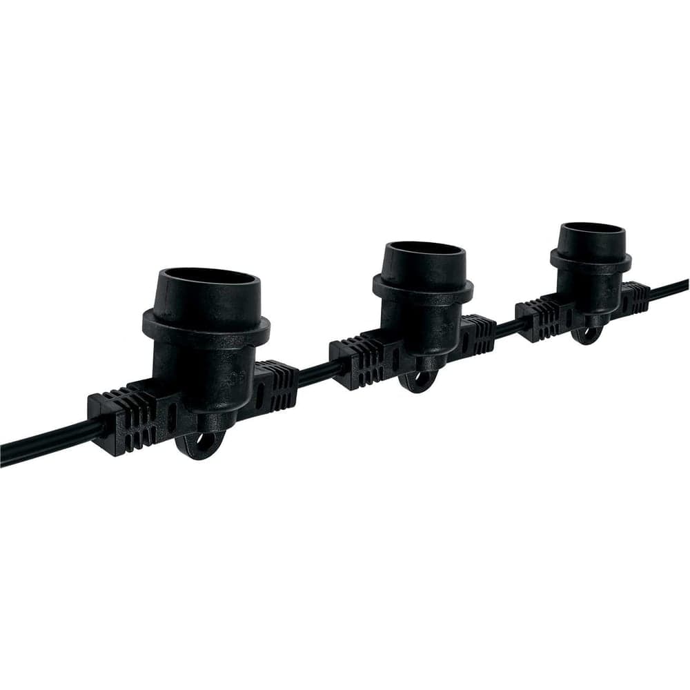 Гирлянда уличная Jazzway "Белт-лайт" PBL-S20/L06+1.5 Black E27 IP65 6м 20ламп 1.5м шнур соединить в линию max750Вт (лампы не в комплекте возможно использовать с фитолампами в теплице) 5040540A