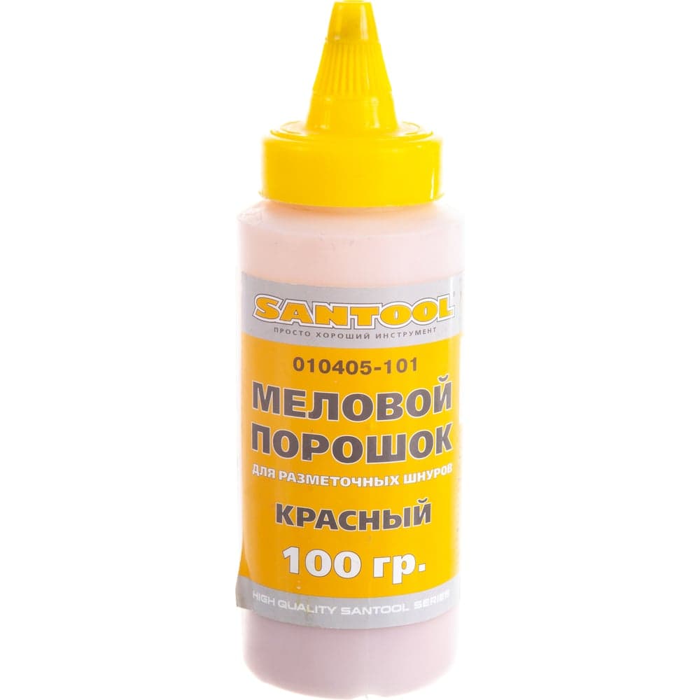 Меловой порошок 100 гр для разметочных шнуров красный SANTOOL 010405-101