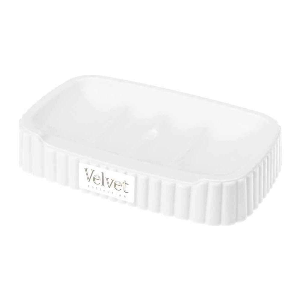 Мыльница Econova Velvet 138x87x25 мм (белый) 433239616