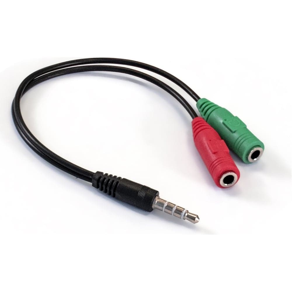 Кабель ExeGate аудио EX-CCA-417-0.2 3.5mm Jack M 4pin 3.5mm Jack F Stereo+ 3.5mm Jack F микрофон, 0,2м 284944