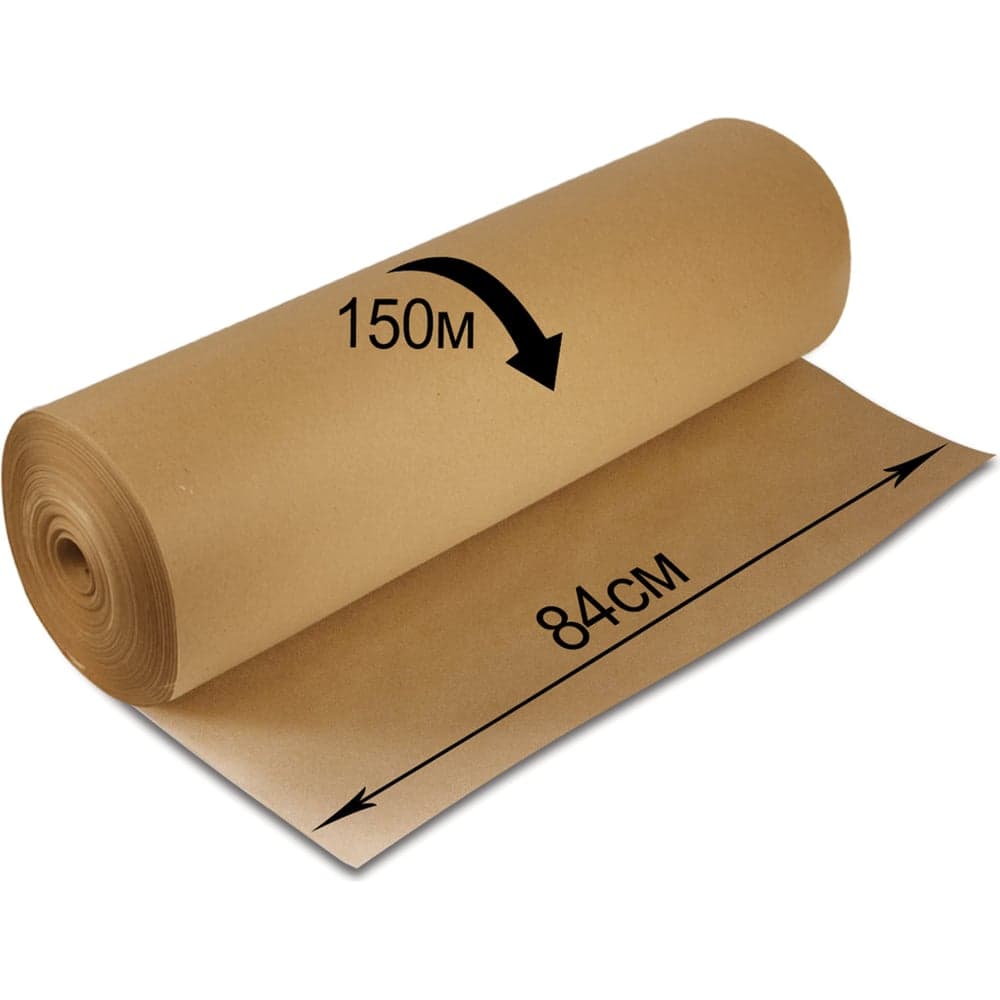 Крафт-бумага в рулоне, 840 мм х 150 м, плотность 78 г/м2, BRAUBERG 440147