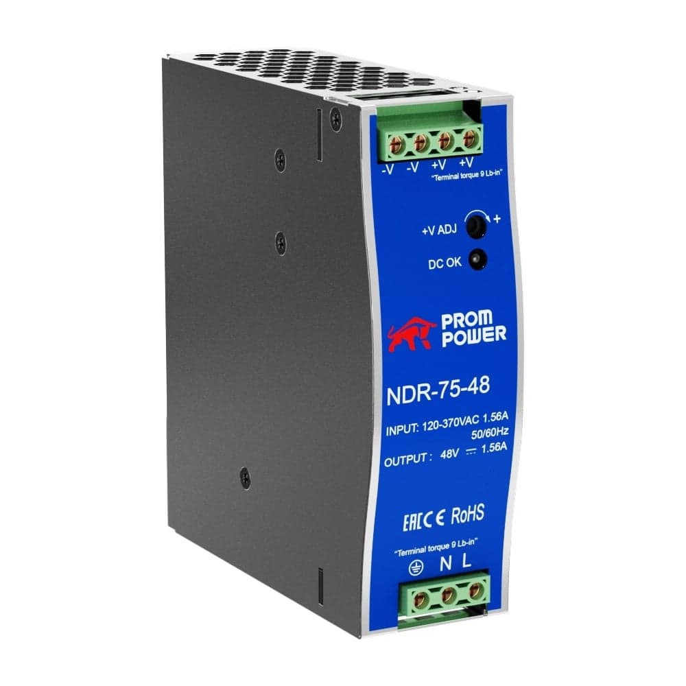 Источник питания Prompower ndr-75-48, на выходе 48 в dc, 1.6 а, 75 вт. входное 85-264 в ac ( 120-370 в dc) NDR7548