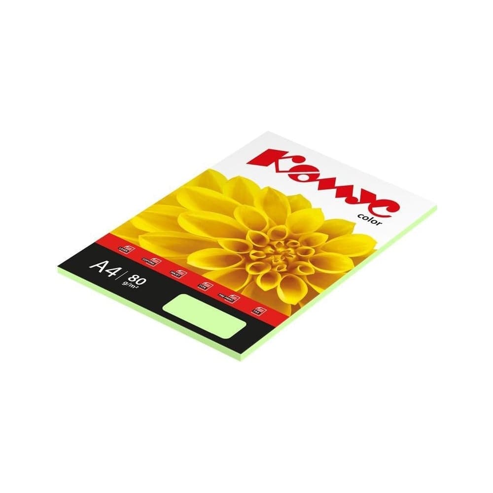 Бумага цветная Комус Color (зеленая пастель), 80г, А4, 50 л. 619951