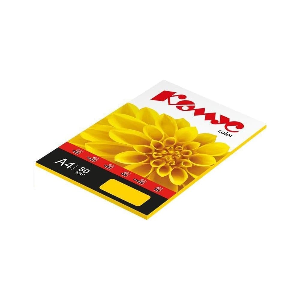 Бумага цветная Комус Color (мандарин интенсив), 80г, А4, 50 л. 619918