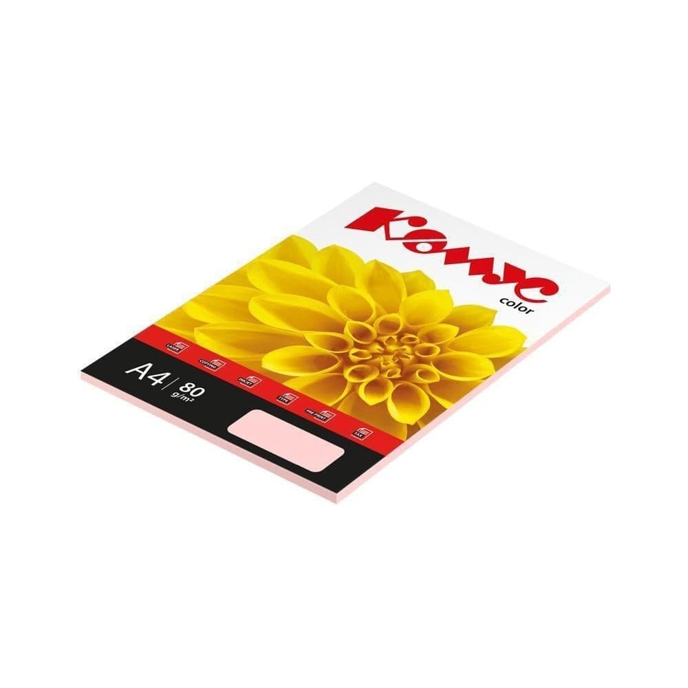 Бумага цветная Комус Color (роза пастель), 80г, А4, 50 л. 619933