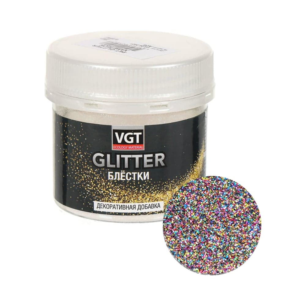 Сухие блёстки VGT pet glitter (мультиколор), 0.05кг 11612321