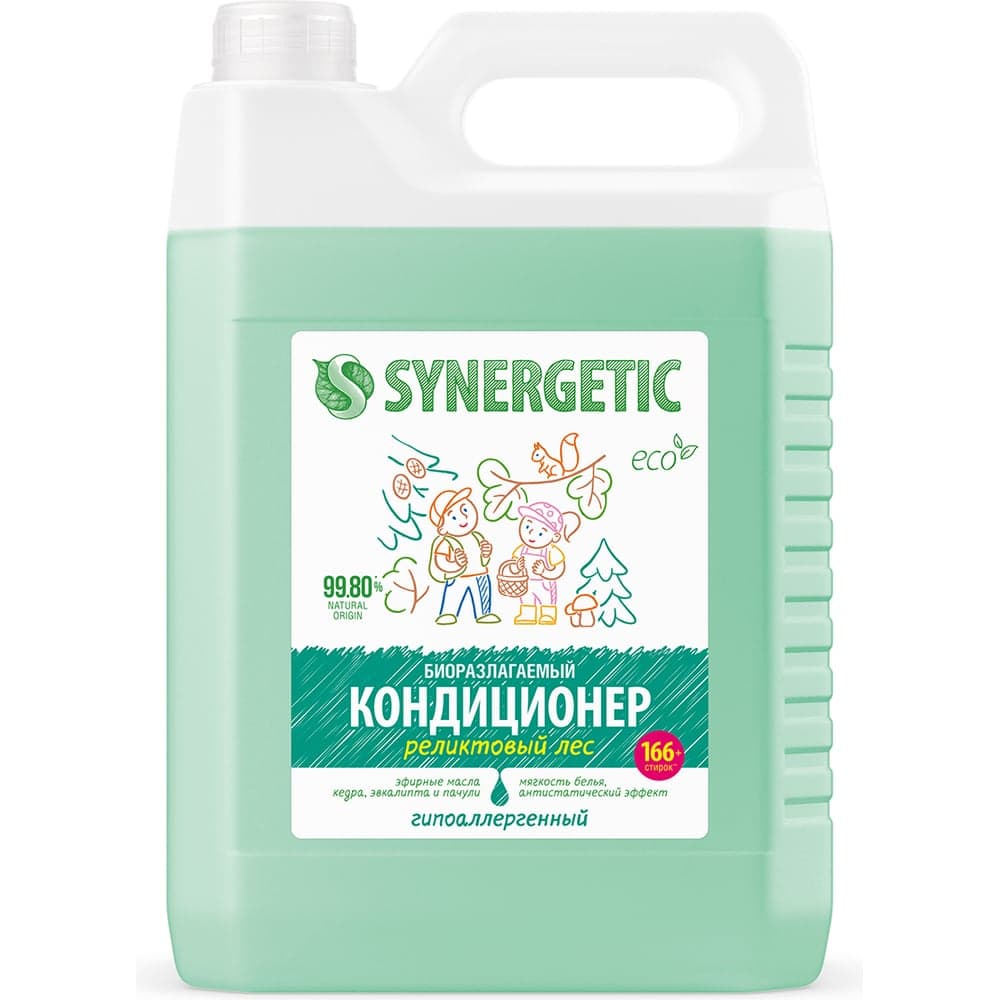 Биоразлагаемый кондиционер-ополаскиватель для белья SYNERGETIC Реликтовый лес 5 л 110461