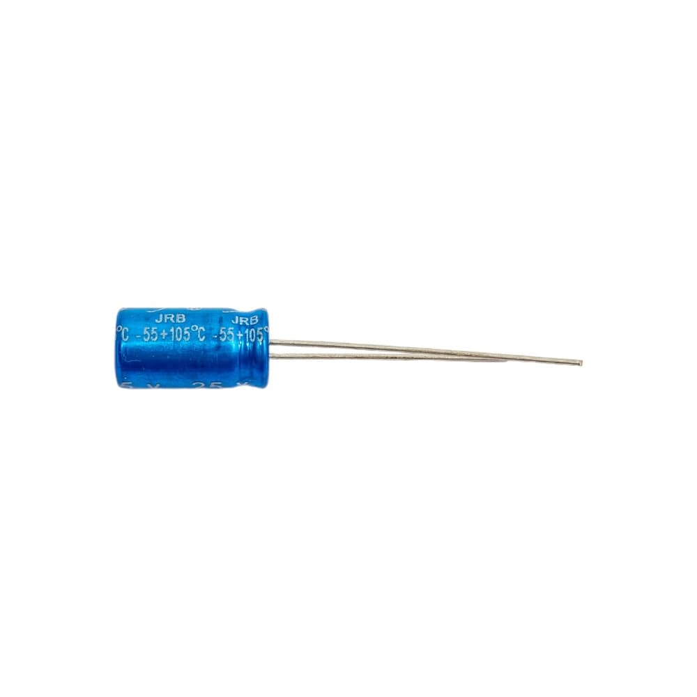 Конденсатор электролитический JB Capacitors 100мкФ, 25В, -55/105C, 6.3x11мм, JRB1E101M02500630110000BST-12