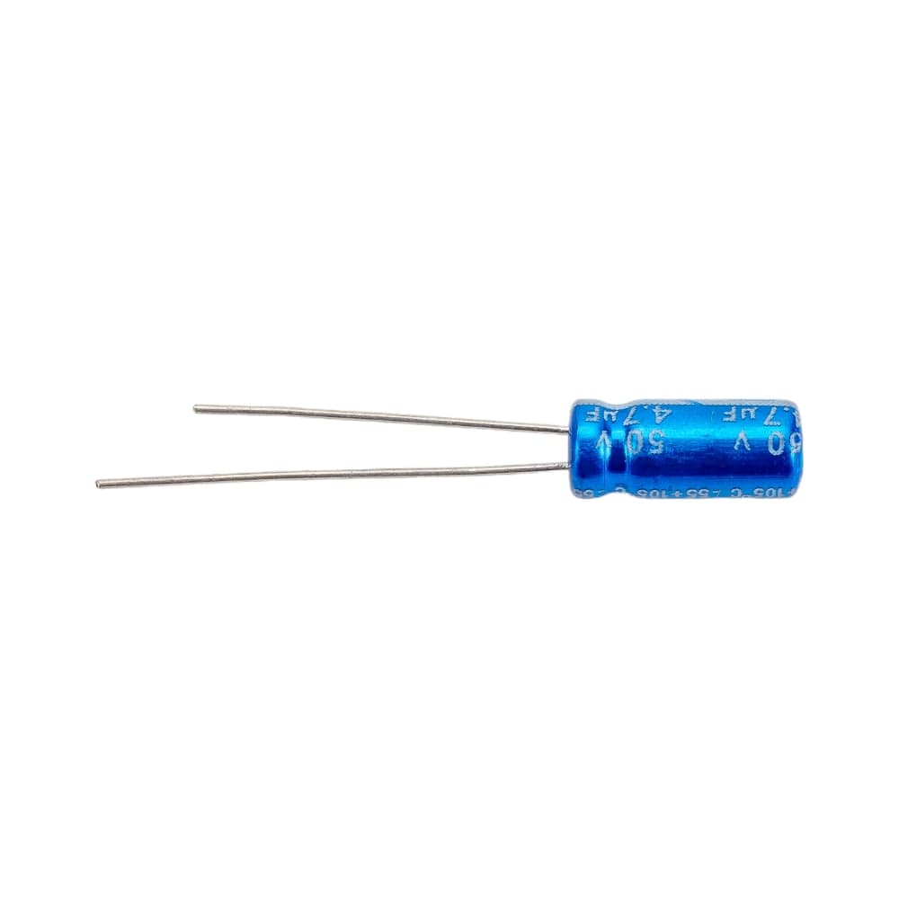 Конденсатор электролитический JB Capacitors 4.7мкФ, 50В, -55/105C, 5x11 / P:2 мм, JRB1H4R7M02000500110000BST-05