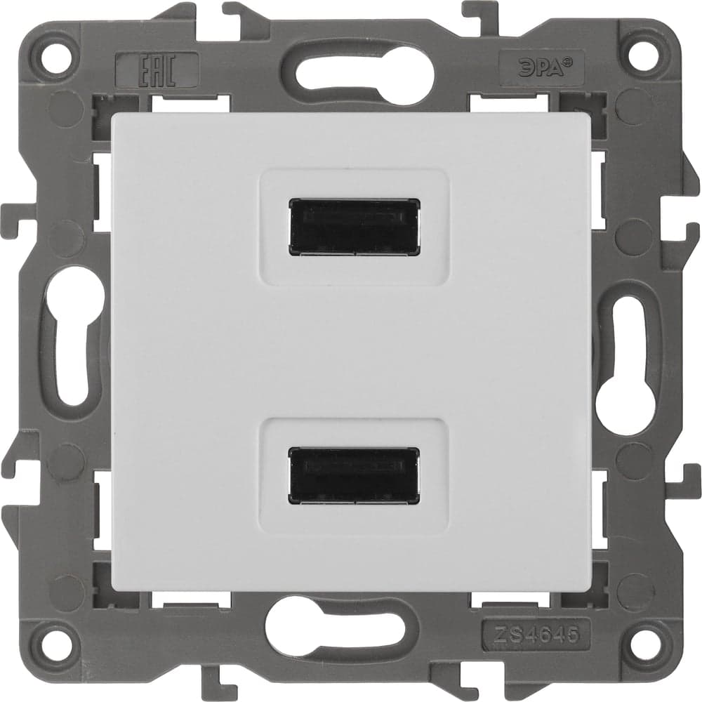 Зарядное устройство USB ЭРА 14-4110-01 230В/5В-2100мА, IP20, Elegance, белый Б0034358
