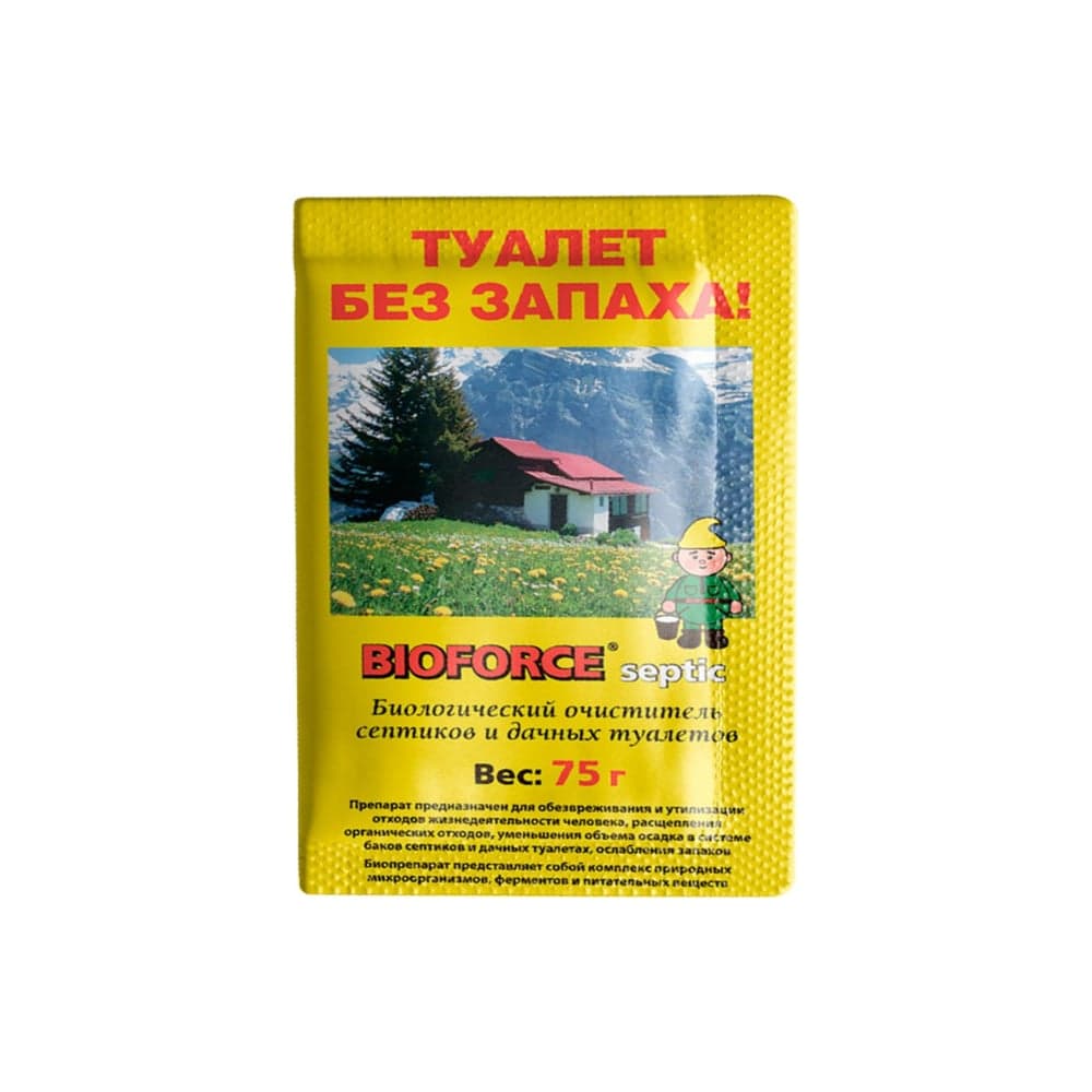 Бипрепарат для септиков и дачных туалетов BIOFORCE Septic 75г BD-052