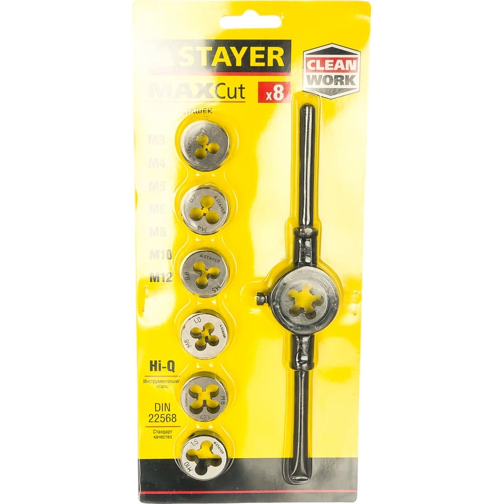 Набор плашек STAYER MASTER плашкодержатель, плашки 7шт, 8 предметов 28015-H8_z01
