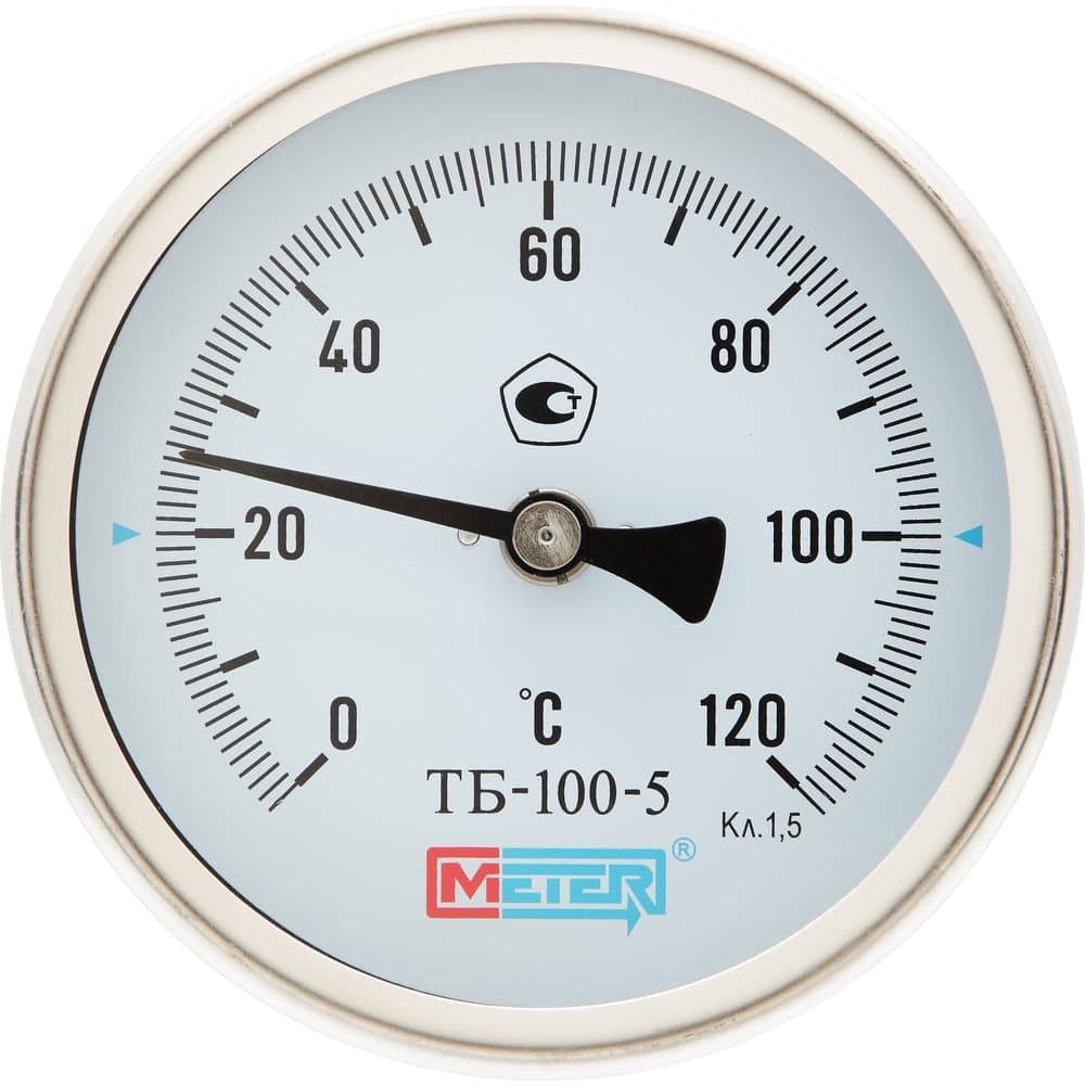 Термометр МЕТЕР ТБ-100-1 T = 0..120 С, L=40 мм кл.1,5 (с латун.гильзой G1/2) 2938