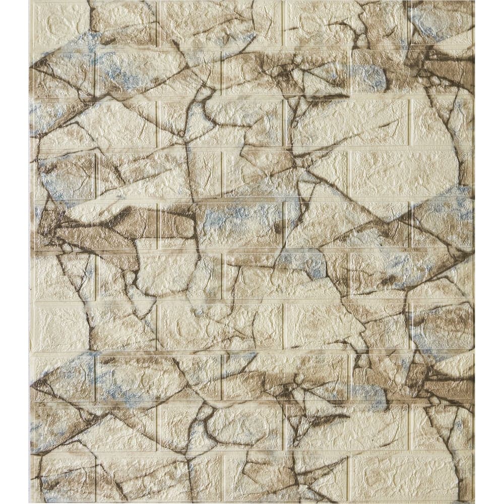 Мягкая самоклеящаяся 3D панель LAKO рулон, каменная кладка 27, 70x600см, толщина 6 мм LKD-16-05-FC83-RU