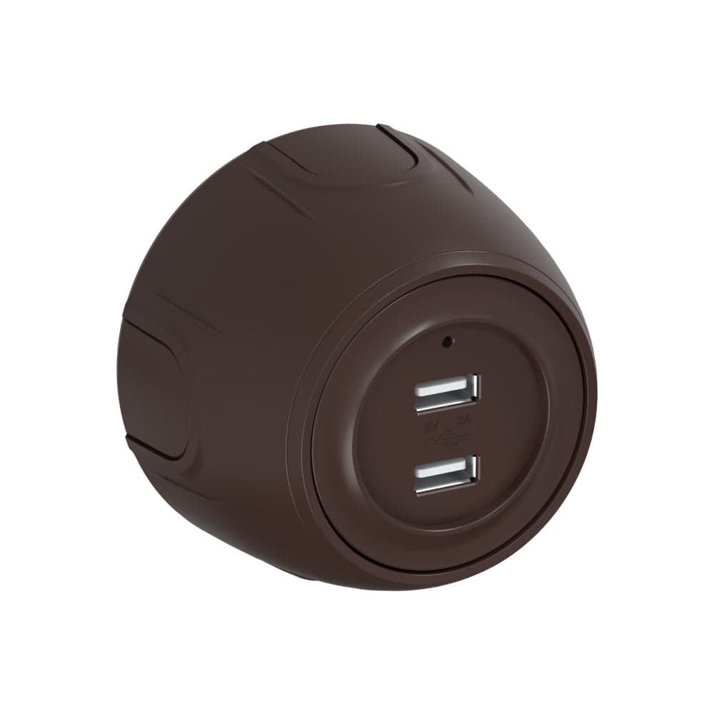 Накладная розетка OneKeyElectro (наружная) USB двойная Rotondo, с подсветкой, цвет коричневый 7700898