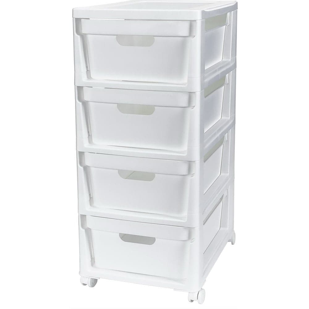 Комод на колесах Econova Luxe, 4 ящика, 300x385x690 мм, белый 43324671622