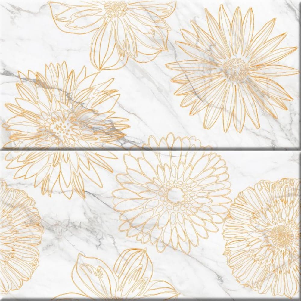 Панно Beryoza Ceramica Briere Flower белый, 600x600x9 мм, комплект из 2 шт. ТГ-00005867