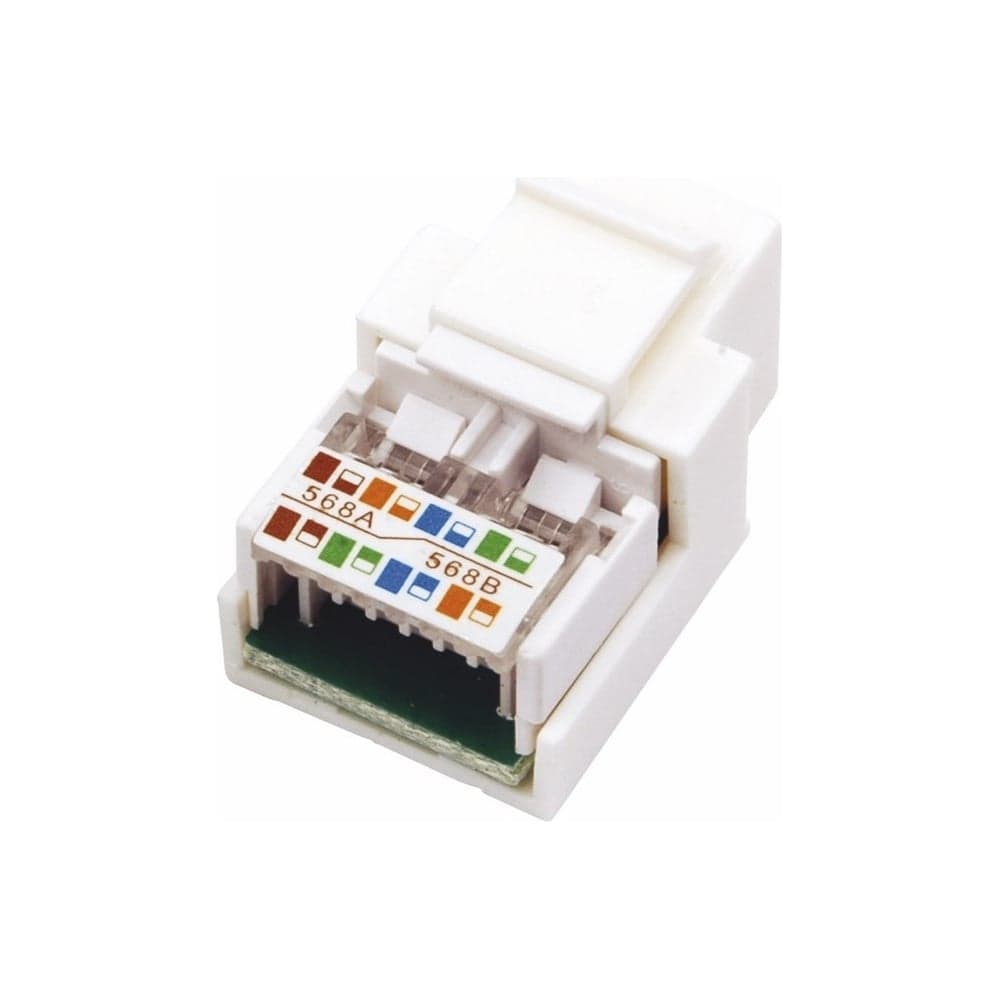 Модуль Keystone Jack RJ-45(8P8C) розеточный REXANT CAT 5e неэкранированный, белый 03-1011