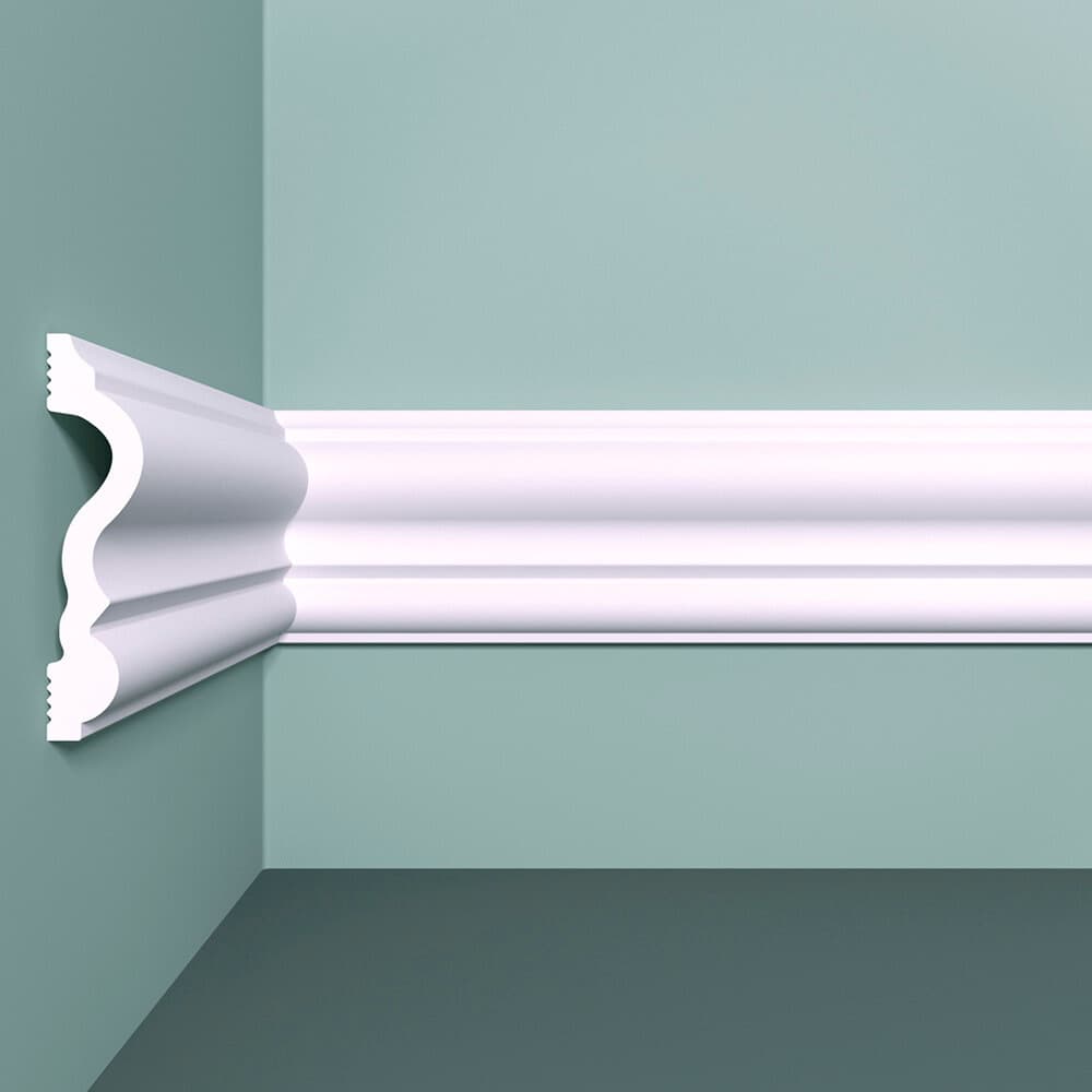 Молдинг из экополимера ударопрочный 80х19х2000 мм под покраску Bello Deco XPS M 9 белый