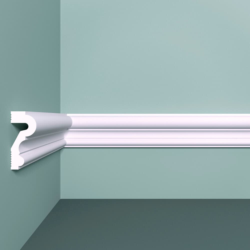 Молдинг из экополимера ударопрочный 50х22х2000 мм под покраску Bello Deco XPS M 23 белый