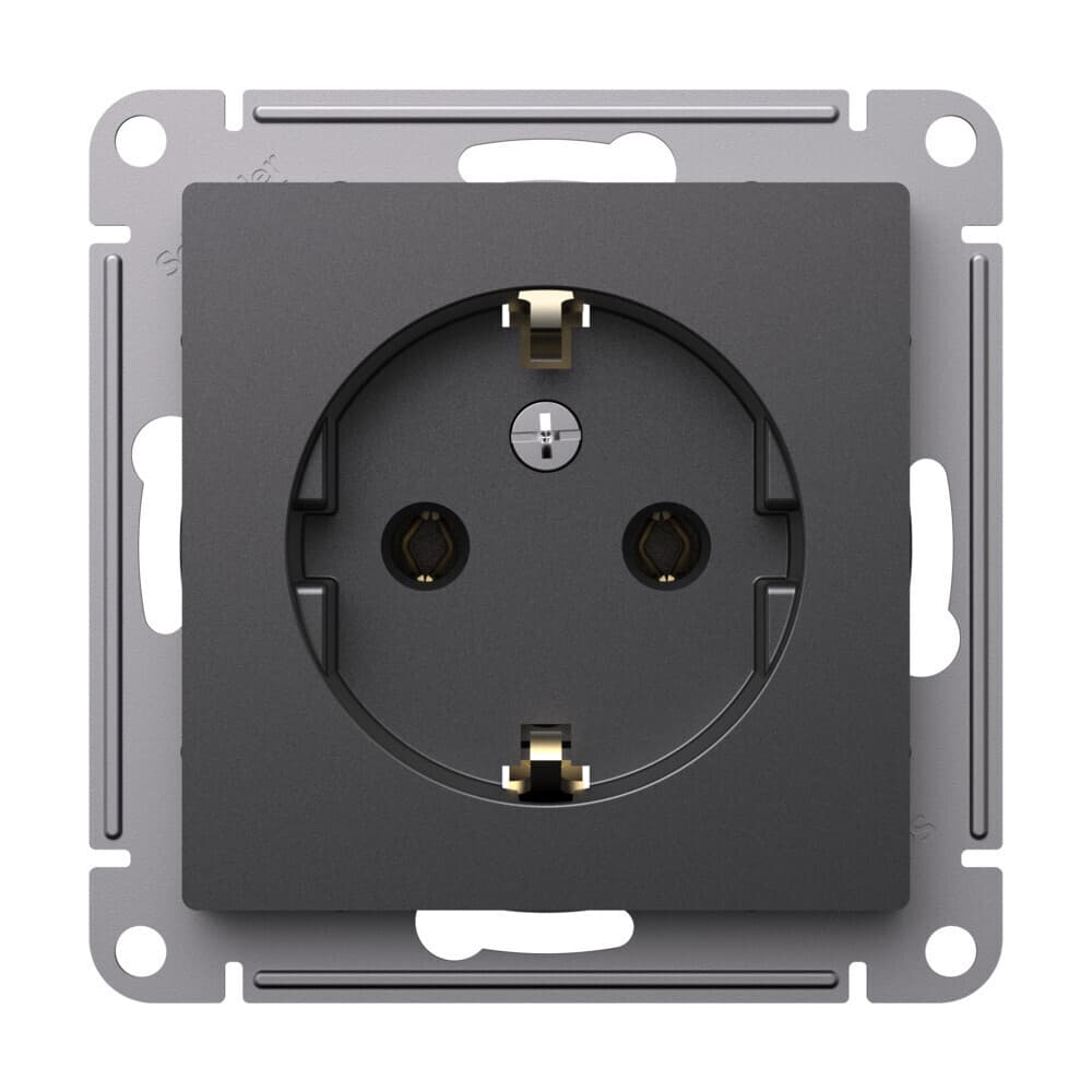 Розетка Systeme Electric AtlasDesign встраиваемая базальт (ATN001443)