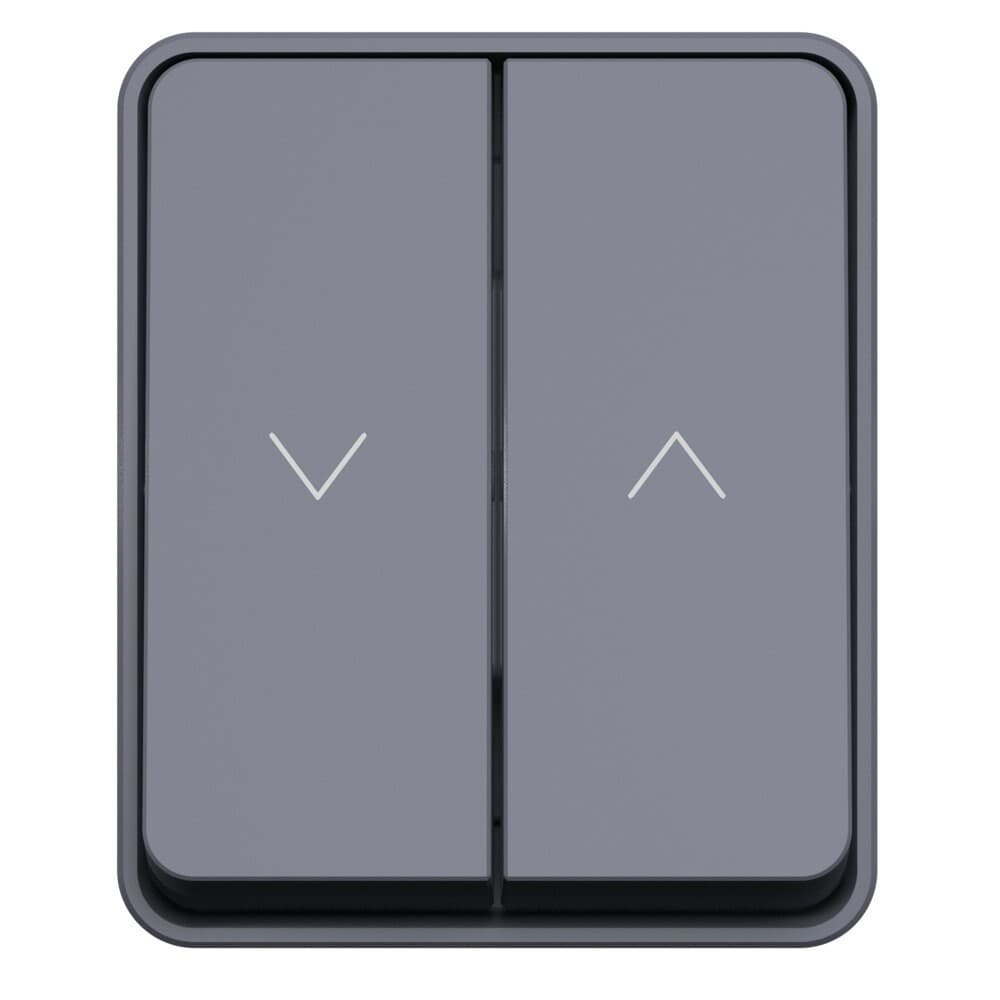 Выключатель жалюзи Systeme Electric AtlasDesign Profi54 двухклавишный накладной антрацит (ATN544019)