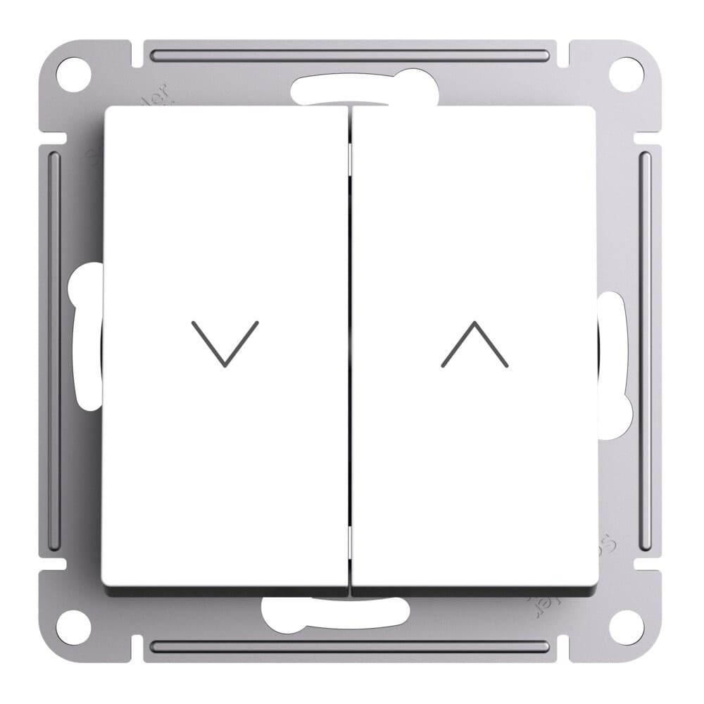 Выключатель жалюзи Systeme Electric AtlasDesign двухклавишный встраиваемый белый (ATN000119)
