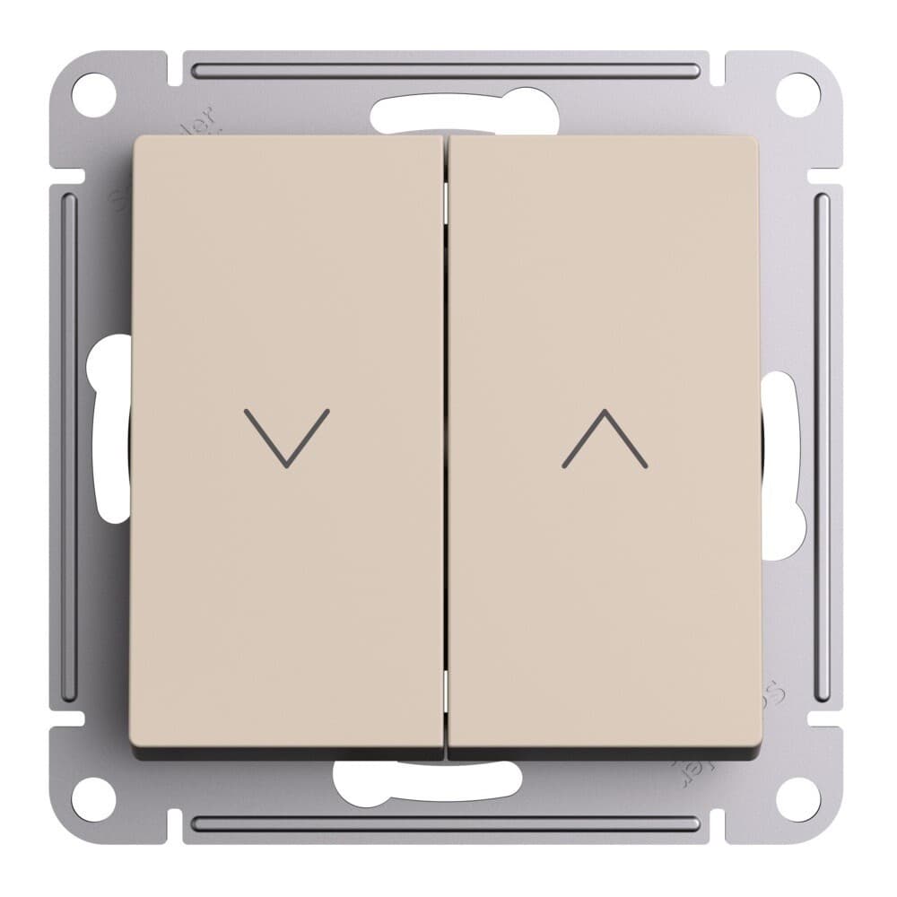 Выключатель жалюзи Systeme Electric AtlasDesign двухклавишный встраиваемый песочный (ATN001219)